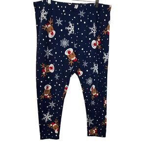TWO (2) FADED GLORY PAJAMA BOTTOMS, WOMENS-3X (22W-24W)-NAVY BLUE RED GREY BLACK